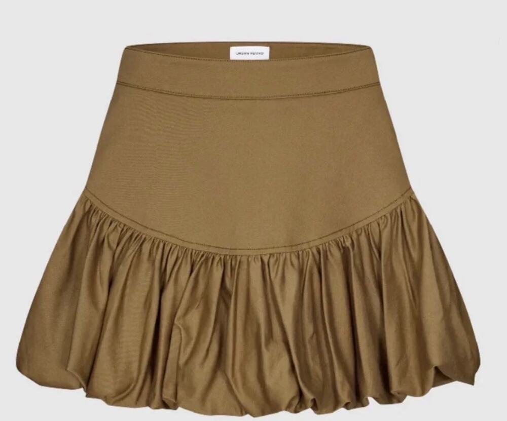 Urban Revivo Brown Bubble Hem Mini Skirt Size 2